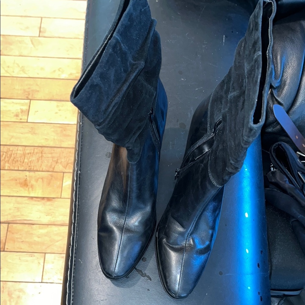 New York Transit Black Leather Women Boots